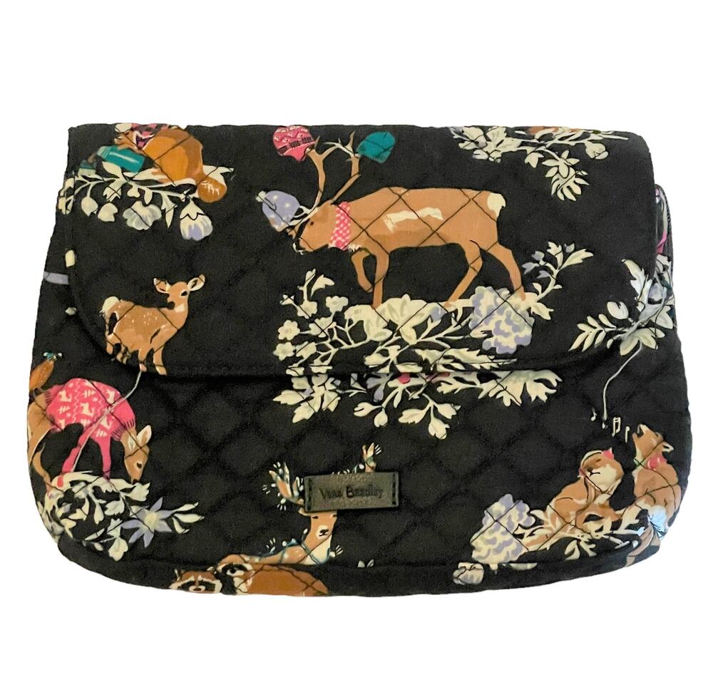 Vera Bradley New Brush and Cosmetic Case ~ Merry Mischief Woodland Animals NWT